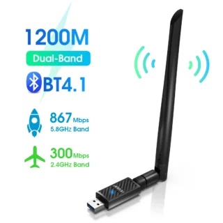 1200Mbps USB Bluetooth 2-in-1 Wireless Adapter Dongle